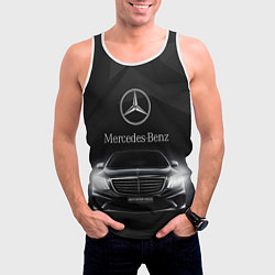 Майка-безрукавка мужская Mercedes, цвет: 3D-белый — фото 2