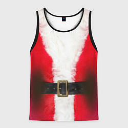 Майка-безрукавка мужская Дед мороз, цвет: 3D-черный