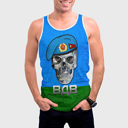 Майка-безрукавка мужская Череп: ВДВ, цвет: 3D-белый — фото 2