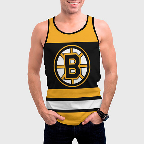 Мужская майка без рукавов Boston Bruins / 3D-Черный – фото 3