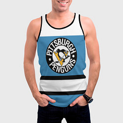 Майка-безрукавка мужская Pittsburgh Penguins: White, цвет: 3D-черный — фото 2