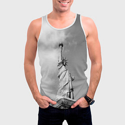 Майка-безрукавка мужская Статуя Свободы, цвет: 3D-белый — фото 2