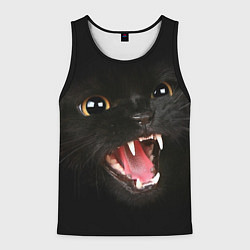 Майка-безрукавка мужская Черный кот, цвет: 3D-черный