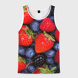 Майка-безрукавка мужская Berries, цвет: 3D-белый