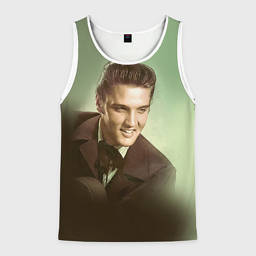 Мужская майка без рукавов Elvis Young / 3D-Белый – фото 1