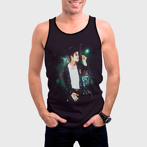 Мужская майка без рукавов Michael Jackson / 3D-Черный – фото 3