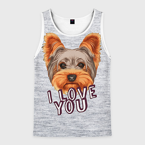 Мужская майка без рукавов Йоркширский терьер / 3D-Белый – фото 1