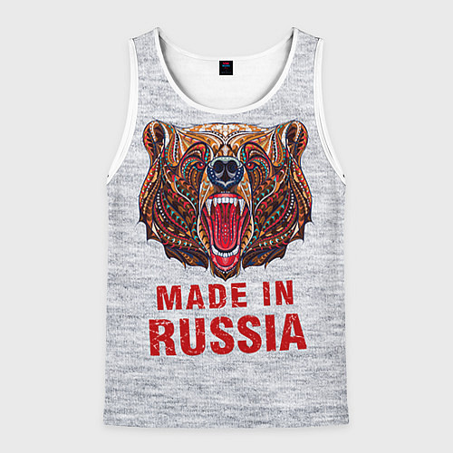 Мужская майка без рукавов Bear: Made in Russia / 3D-Белый – фото 1