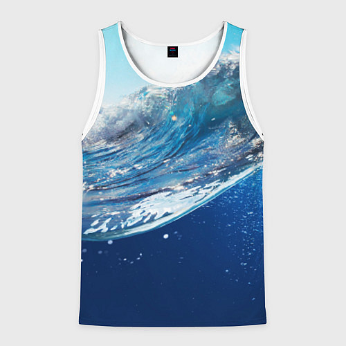 Мужская майка без рукавов Стихия воды / 3D-Белый – фото 1