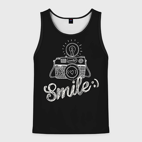 Мужская майка без рукавов Smile / 3D-Черный – фото 1