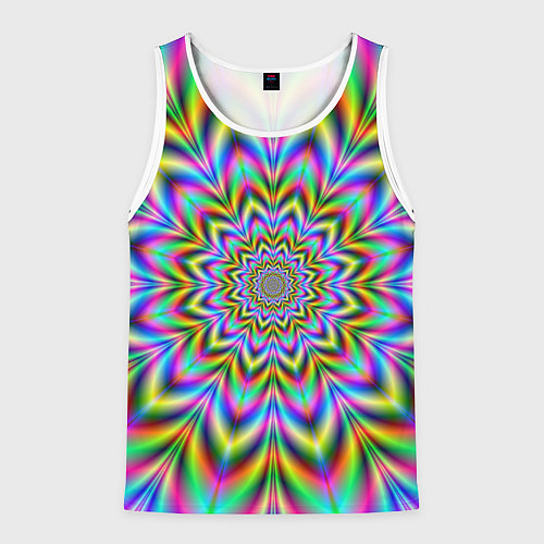 Мужская майка без рукавов Красочная иллюзия / 3D-Белый – фото 1