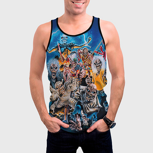Мужская майка без рукавов Iron Maiden: Skeletons / 3D-Черный – фото 3