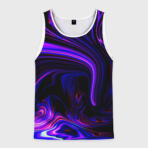Мужская майка без рукавов Цветные разводы / 3D-Белый – фото 1