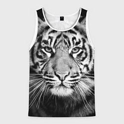 Майка-безрукавка мужская Красавец тигр, цвет: 3D-белый