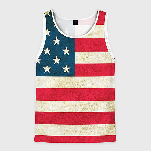Мужская майка без рукавов США / 3D-Белый – фото 1