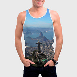 Майка-безрукавка мужская Рио-де-Жанейро, цвет: 3D-белый — фото 2