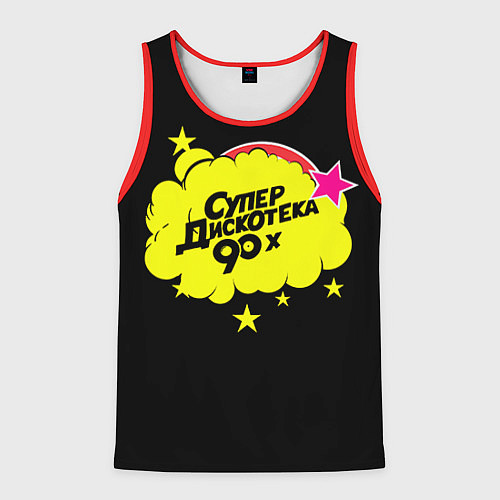 Мужская майка без рукавов Супердискотека 90х / 3D-Красный – фото 1