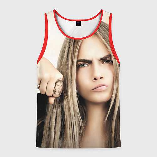 Мужская майка без рукавов Cara Delevingne / 3D-Красный – фото 1