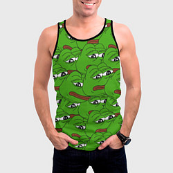 Майка-безрукавка мужская Sad frogs, цвет: 3D-черный — фото 2