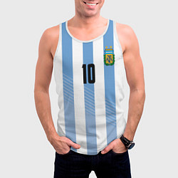 Майка-безрукавка мужская Месси - сборная Аргентины, цвет: 3D-белый — фото 2