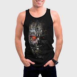 Майка-безрукавка мужская Terminator Skull, цвет: 3D-черный — фото 2