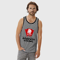 Майка мужская хлопок ВЛКСМ, цвет: черная тельняшка — фото 2