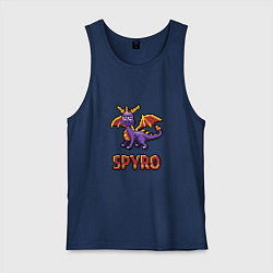 Майка мужская хлопок Spyro: 8 bit, цвет: тёмно-синий