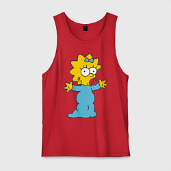 Майка мужская хлопок Maggie Simpson, цвет: красный