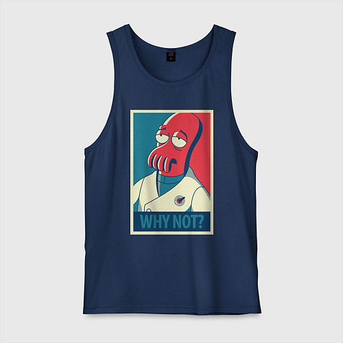 Мужская майка Zoidberg: Why not? / Тёмно-синий – фото 1