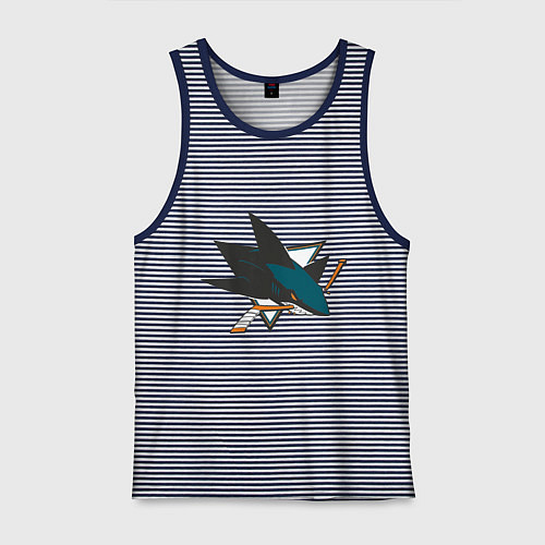 Мужская майка San Jose Sharks / Синяя тельняшка – фото 1