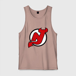 Майка мужская хлопок New Jersey Devils, цвет: пыльно-розовый
