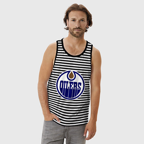 Мужская майка Edmonton Oilers / Черная тельняшка – фото 3