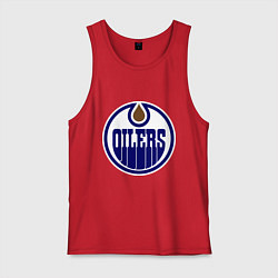 Майка мужская хлопок Edmonton Oilers, цвет: красный