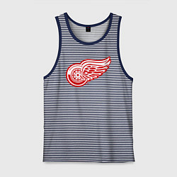 Майка мужская хлопок Detroit Red Wings, цвет: синяя тельняшка