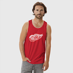 Майка мужская хлопок Detroit Red Wings, цвет: красный — фото 2