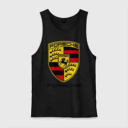 Майка мужская хлопок Porsche Stuttgart, цвет: черный