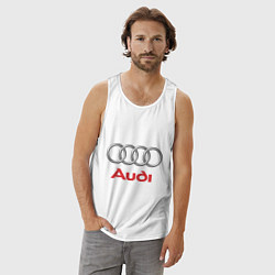 Майка мужская хлопок Audi, цвет: белый — фото 2