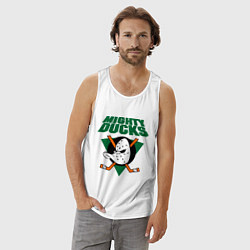 Майка мужская хлопок Anaheim Mighty Ducks, цвет: белый — фото 2