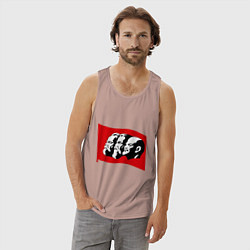 Майка мужская хлопок Маркс, Энгельс, Ленин, цвет: пыльно-розовый — фото 2