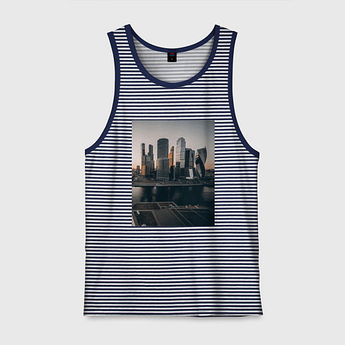 Мужская майка Moscow City / Синяя тельняшка – фото 1