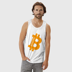 Майка мужская хлопок Bitcoin Boss, цвет: белый — фото 2