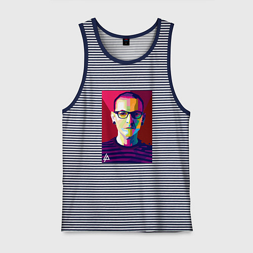 Мужская майка Chester Polygons / Синяя тельняшка – фото 1