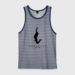 Майка мужская хлопок Chester Bennington, цвет: синяя тельняшка