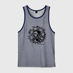 Майка мужская хлопок Dolphin: Birds, цвет: синяя тельняшка