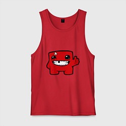 Майка мужская хлопок Super Meat Boy, цвет: красный