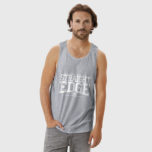 Мужская майка Straight edge xxx / Меланж – фото 3