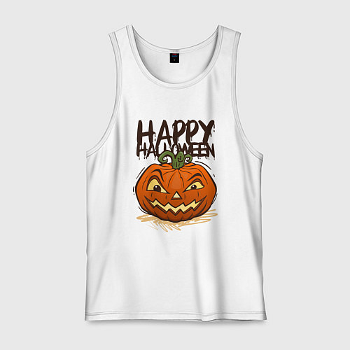 Мужская майка Happy halloween / Белый – фото 1