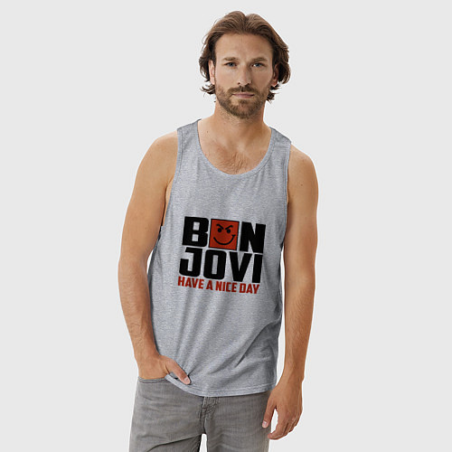 Мужская майка Bon Jovi: Nice day / Меланж – фото 3