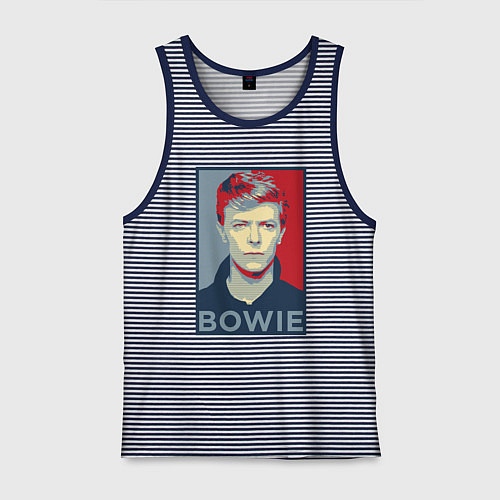 Мужская майка Bowie Poster / Синяя тельняшка – фото 1