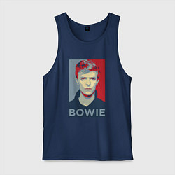 Майка мужская хлопок Bowie Poster, цвет: тёмно-синий